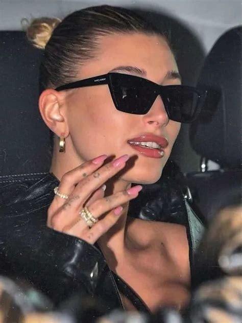 hailey bieber sunglasses saint laurent.